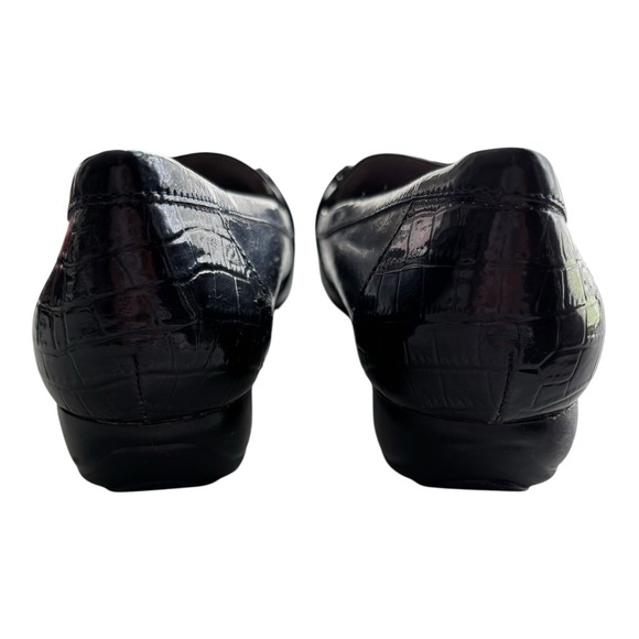 Life Stride Shoes Womens 9 M Dempsey Flats Black Croc Imprinted Buckle Accent - Picture 7 of 9